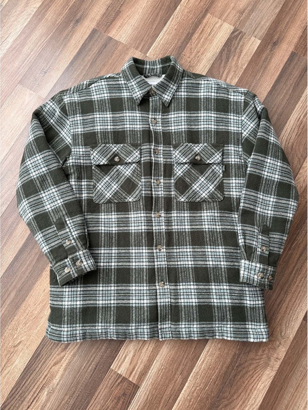 Tna Aritzia Plaid Sherpa Lined Shirt Jacket Size 2 Green Oversized Shacket